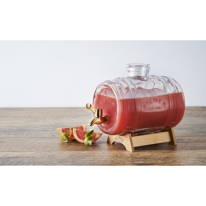 Диспенсер для напитков Kilner Barrel на подставке, 1 л, в подарочной упаковке