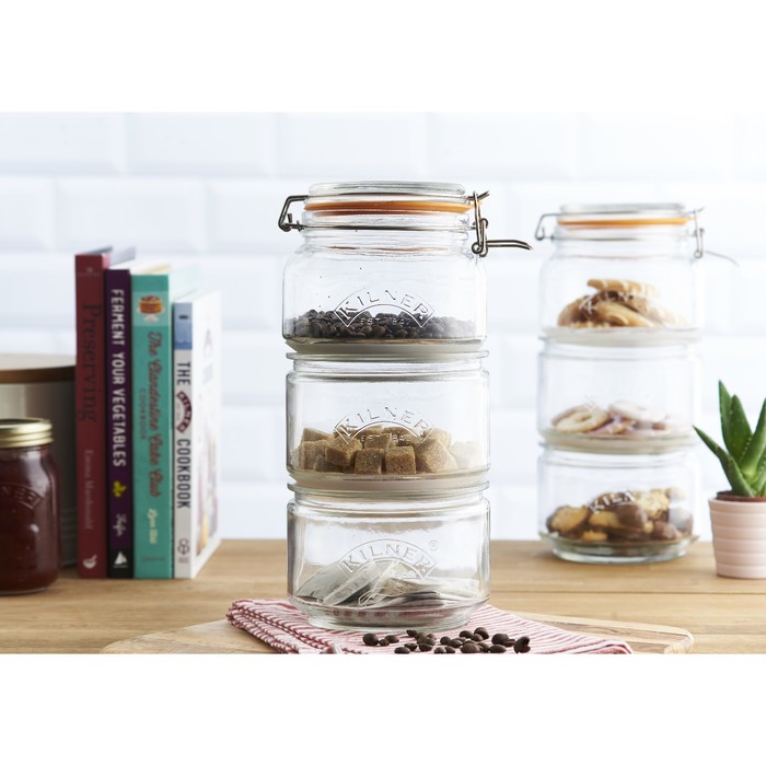 Набор из 3 банок Kilner Clip Top, 17.5 × 17.5 × 32 см