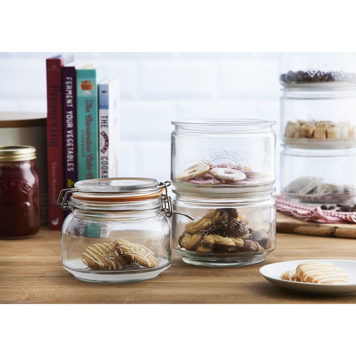 Набор из 3 банок Kilner Clip Top, 17.5 × 17.5 × 32 см