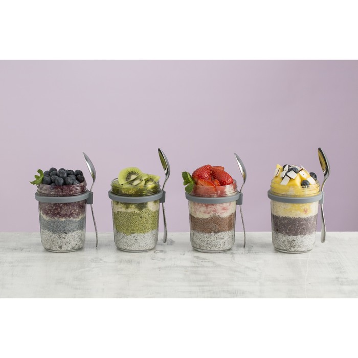 Набор для завтрака с собой Kilner, банка + ложка, 350 мл