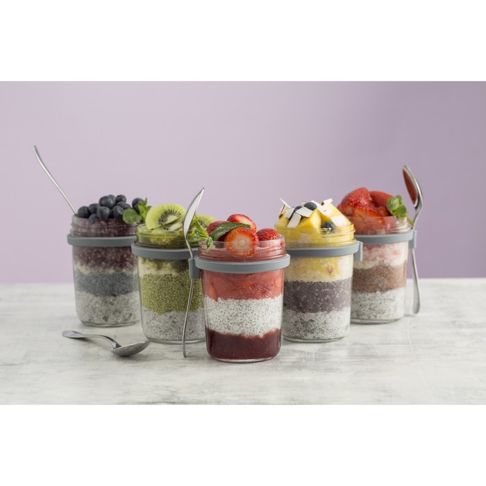 Набор для завтрака с собой Kilner, банка + ложка, 350 мл