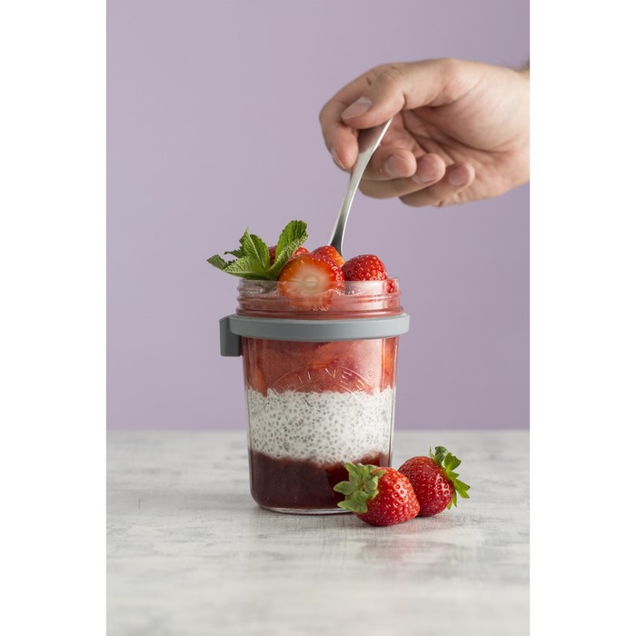 Набор для завтрака с собой Kilner, банка + ложка, 350 мл