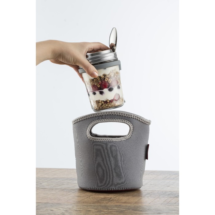 Набор для завтрака с собой Kilner, банка + ложка, 350 мл