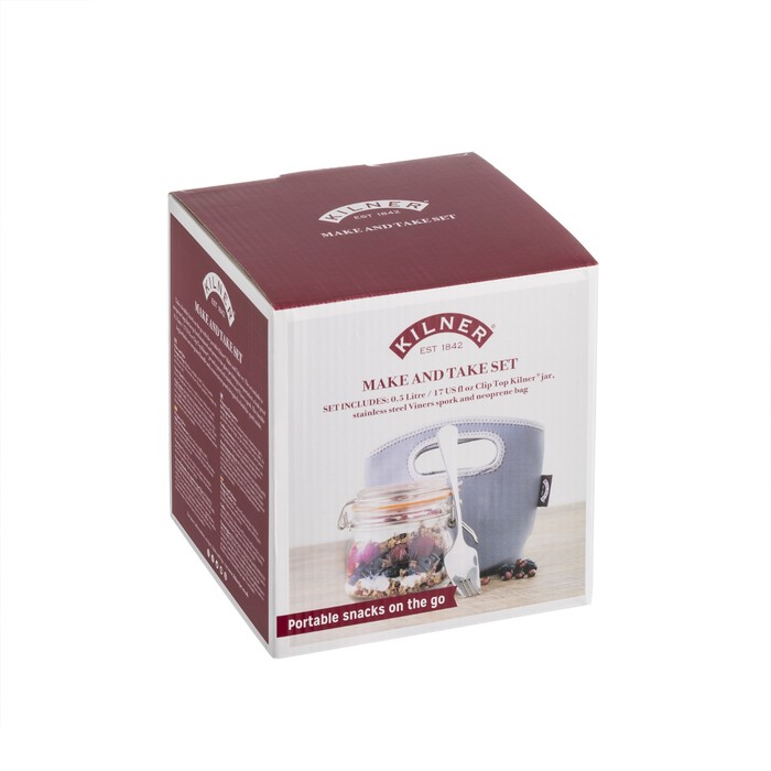 Набор для ланча с собой Kilner, банка + сумка + вилка, 500 мл