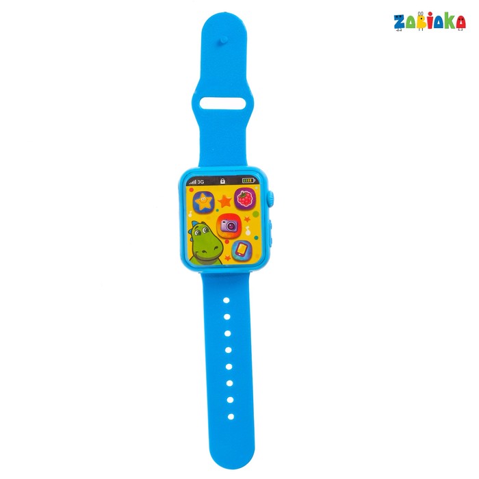 ZABIAKA Часы музыкальные "Весёлый Дино" синий, свет, звук №SL-00910