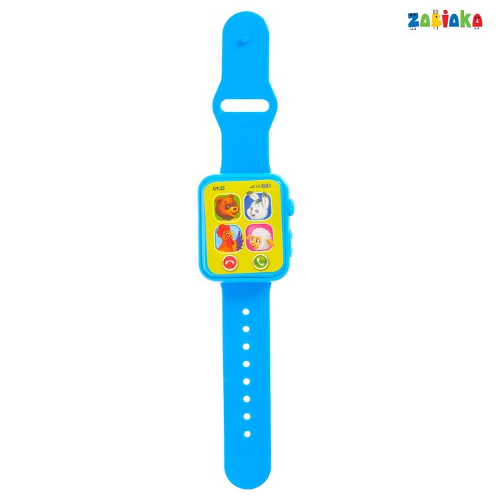 ZABIAKA Часы музыкальные "Весёлые часики" синий, свет, звук №SL-00914