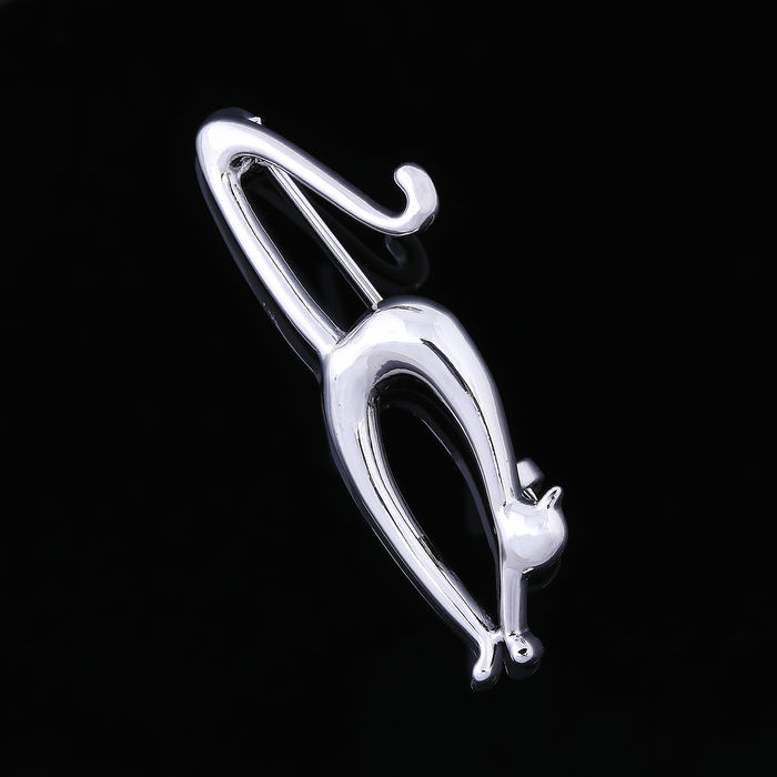 Брошь "Плавия", цвет серебро