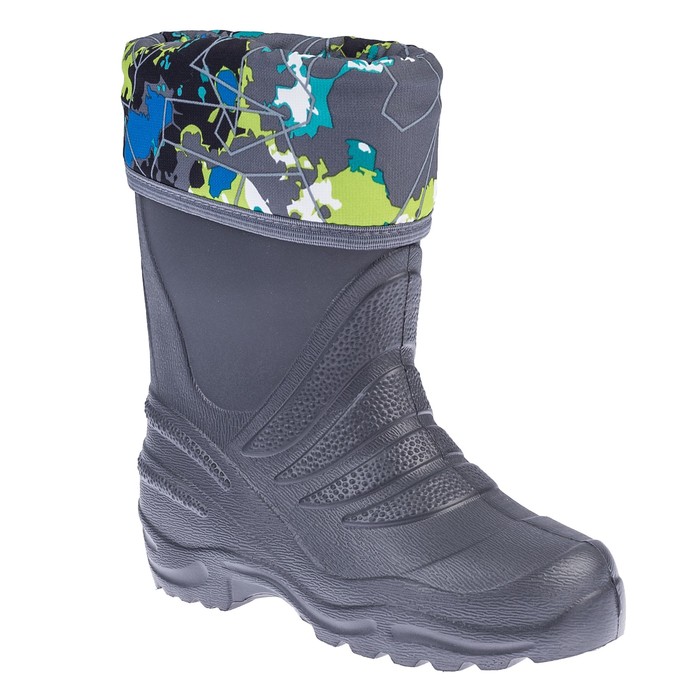 Сапоги детские арт. UB17302 (серый/зеленый) (р. 24-25)