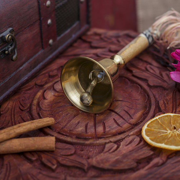 Колокол латунь "Зебра" 6х6х17 см