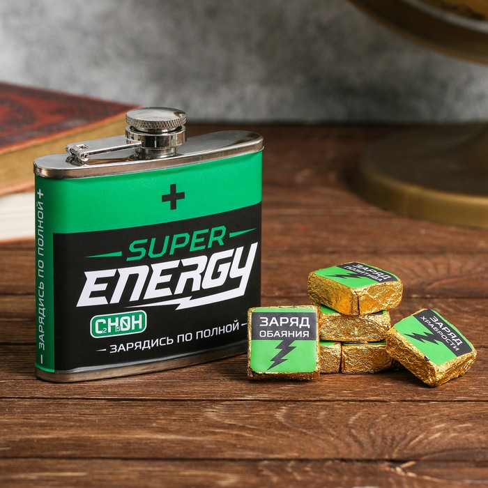 Подарочный набор "Зарядись", фляжка 150 мл, пуэр 30 гр