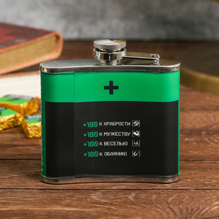 Подарочный набор "Зарядись", фляжка 150 мл, пуэр 30 гр