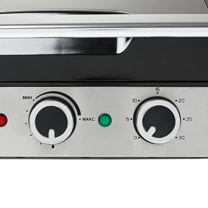 Электрический пресс-гриль Endever Grillmaster 230, 2400 Вт, антипригарное покрытие, серый