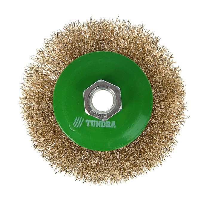 Щетка металлическая TUNDRA, для УШМ "тарелка" М14, 100 мм