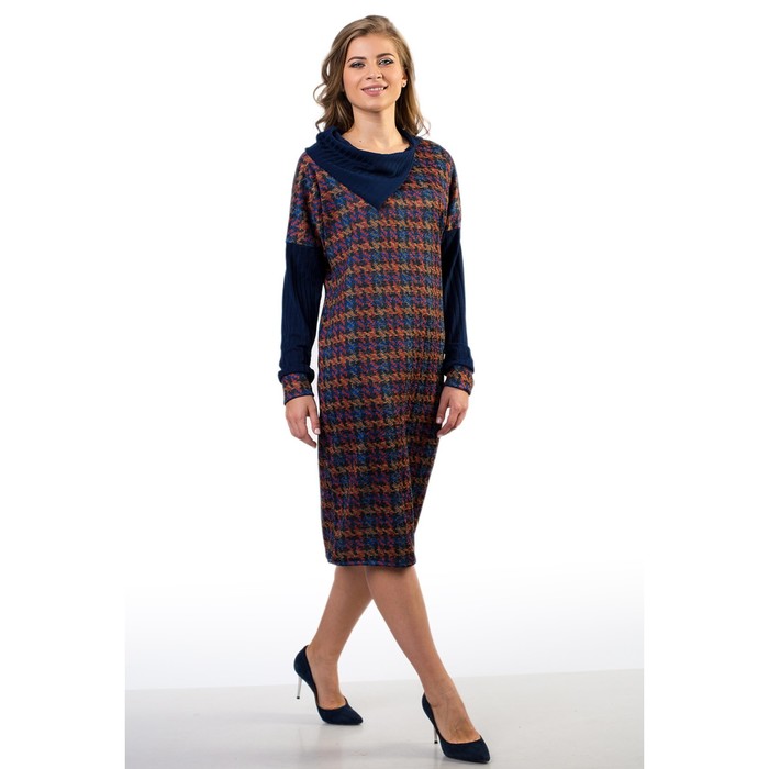 Платье женское, размер 46, цвет синий