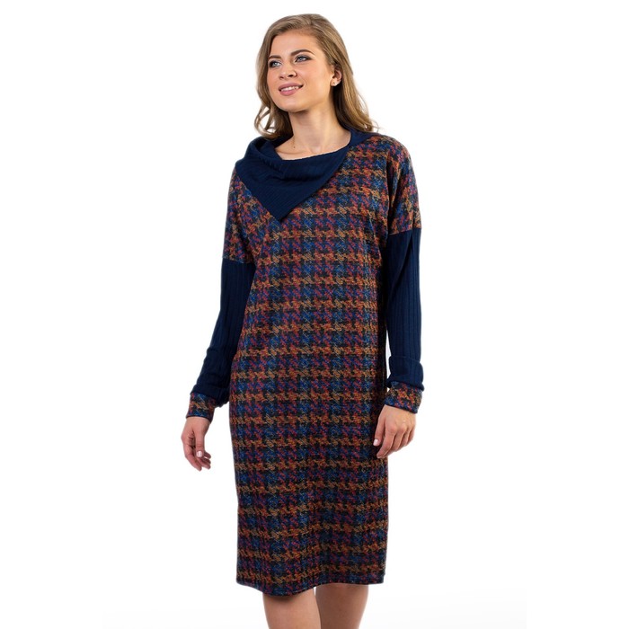 Платье женское, размер 48, цвет синий