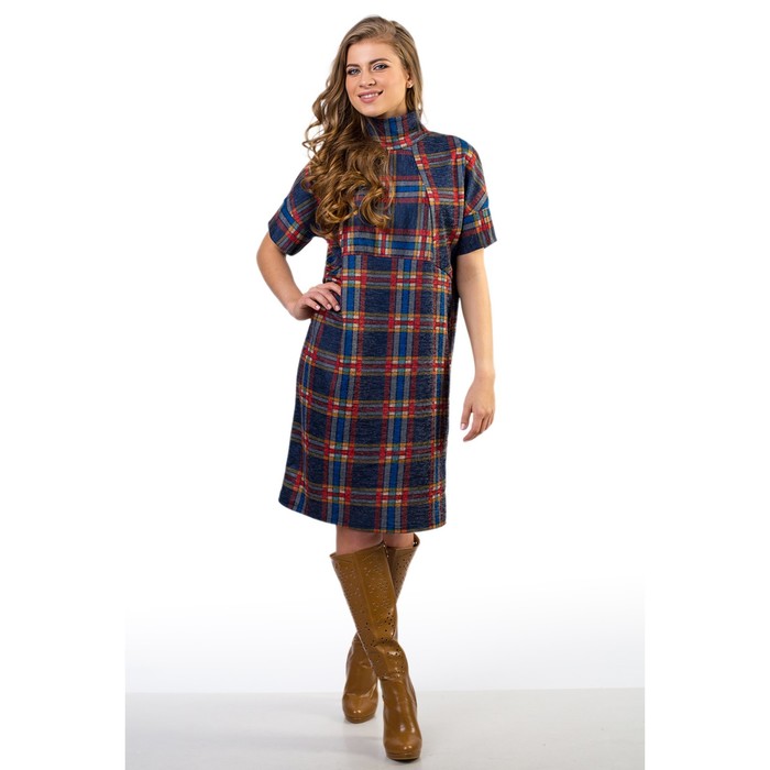 Платье женское, размер 52, цвет синий