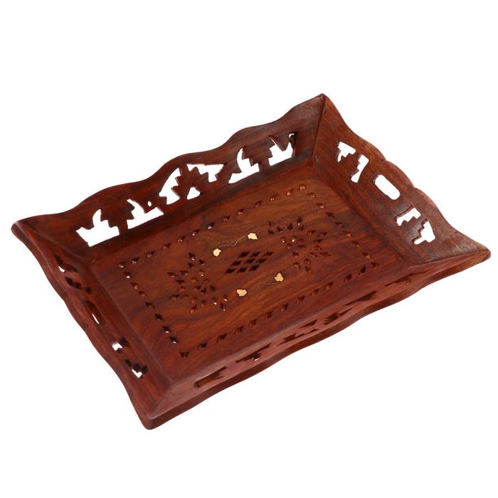 Поднос дерево "Резной" 25х19х3 см