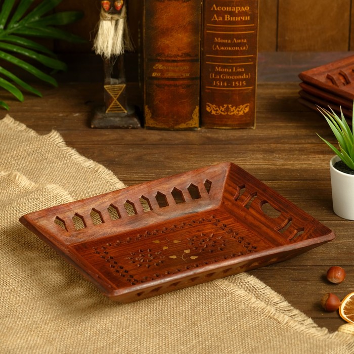 Поднос дерево "Узоры" 25х19х3 см