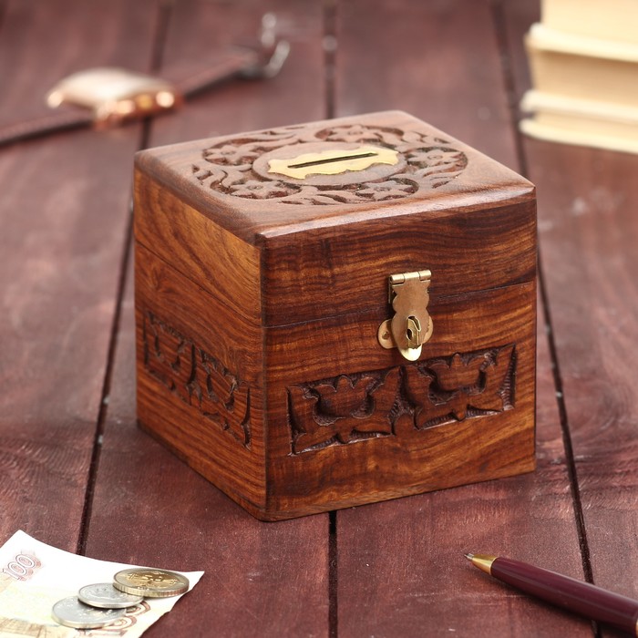 Копилка дерево "Банк" 10х10х10 см