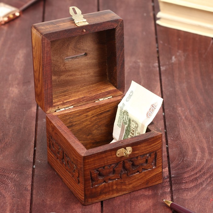 Копилка дерево "Банк" 10х10х10 см