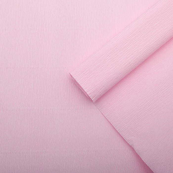 Бумага креп, простой, цвет светло-розовый, 0,5 х 2,5 м