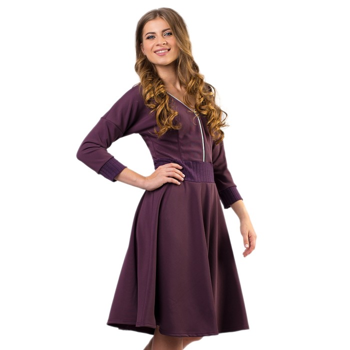 Платье женское, размер 46, цвет пыльно-фиолетовый