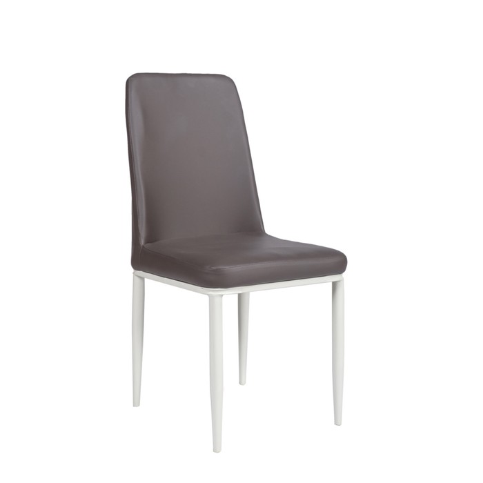Стул Y-261, каркас металл кремовый, обивка кожзам, цвет мокко
