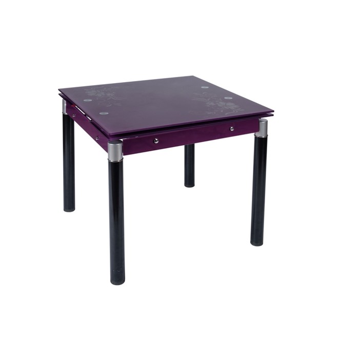 Стол раскладной В179-16, 830(1300) × 830 × 760 мм, калёное стекло 8 мм, цвет фиолетовый