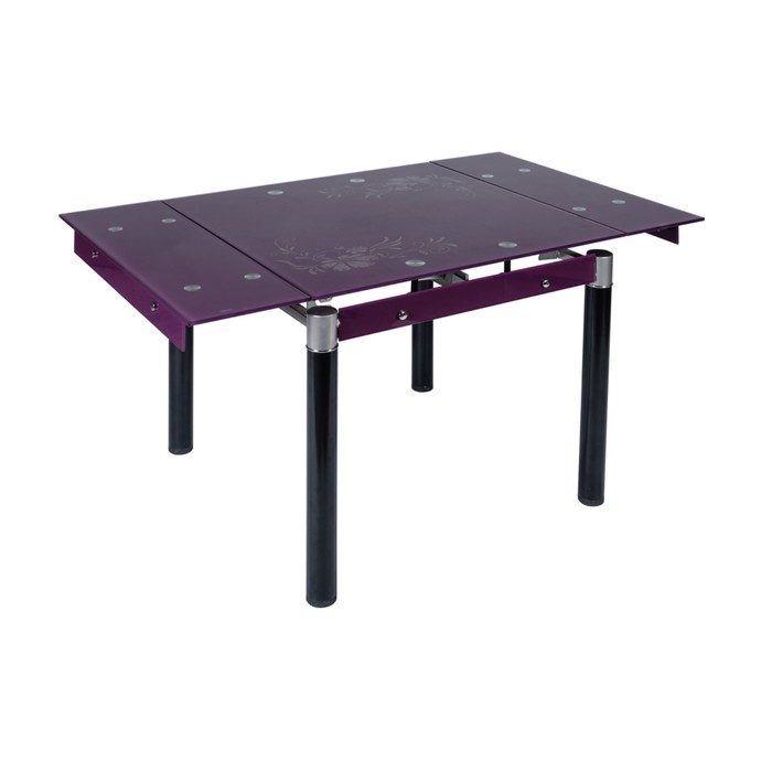 Стол раскладной В179-16, 830(1300) × 830 × 760 мм, калёное стекло 8 мм, цвет фиолетовый