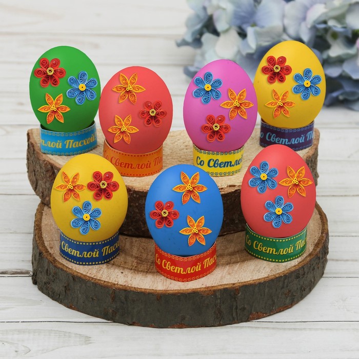 Пасхальный набор для украшения яиц "Радужный квиллинг"