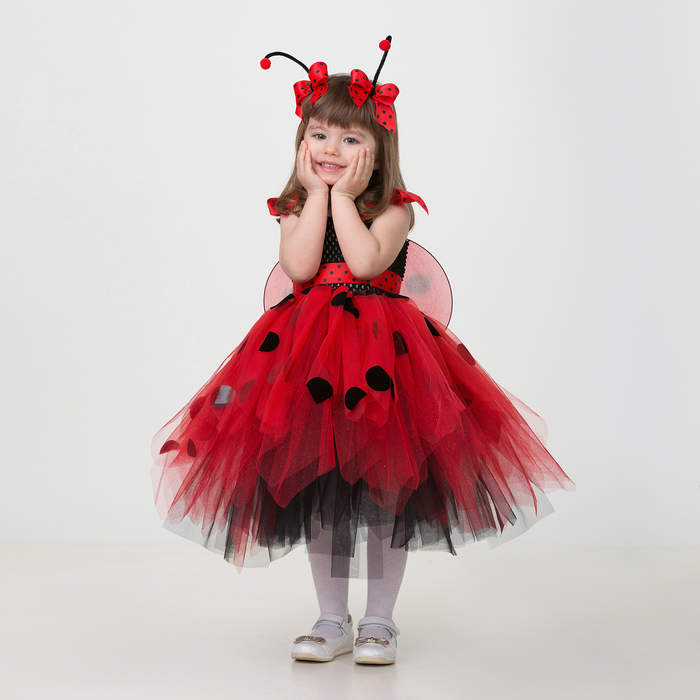 Карнавальный костюм "Божья коровка", сделай сам, корсет, ленты, брошки, аксесуары