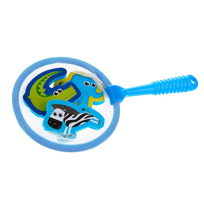 Набор игрушек для ванны «Африка»: наклейки из EVA, 3 шт. + сачок