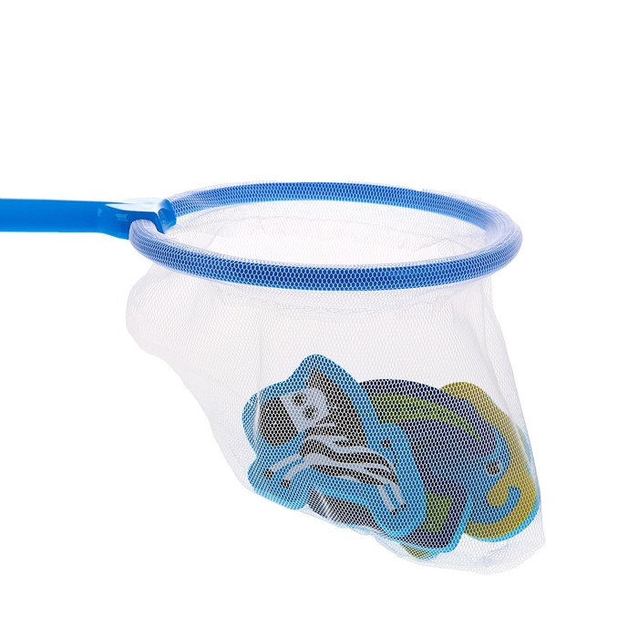 Набор игрушек для ванны «Африка»: наклейки из EVA, 3 шт. + сачок