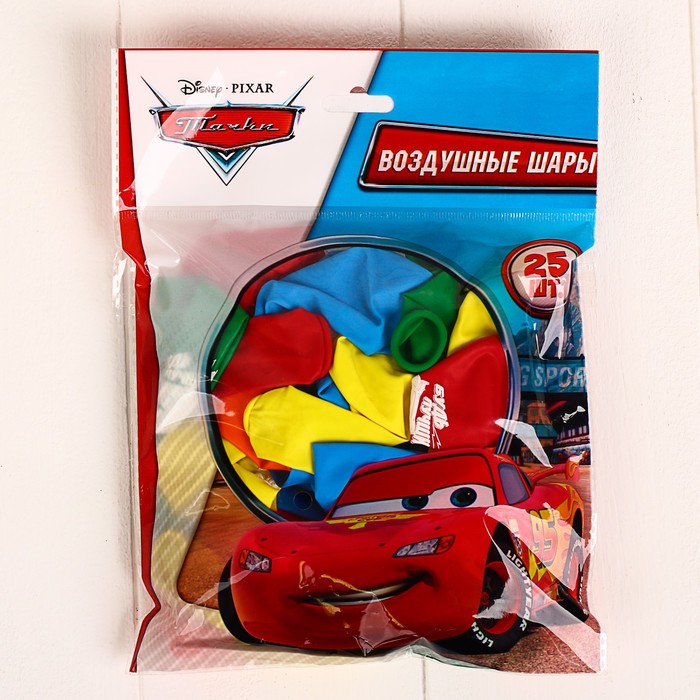 Шар воздушный "Победитель" Тачки (набор 25 шт) 12 дюйм