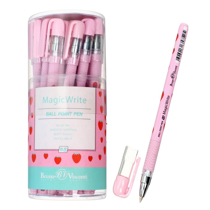 

Ручка шариковая MagicWrite "Клубнички", узел 0.5 мм, стержень синий
