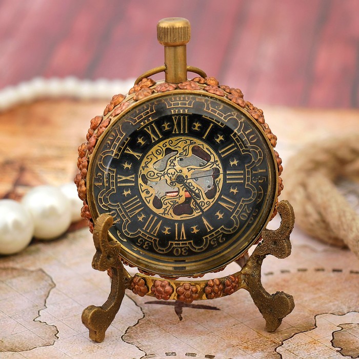 Часы латунь "Королевство" 5,5х5,5х8 см