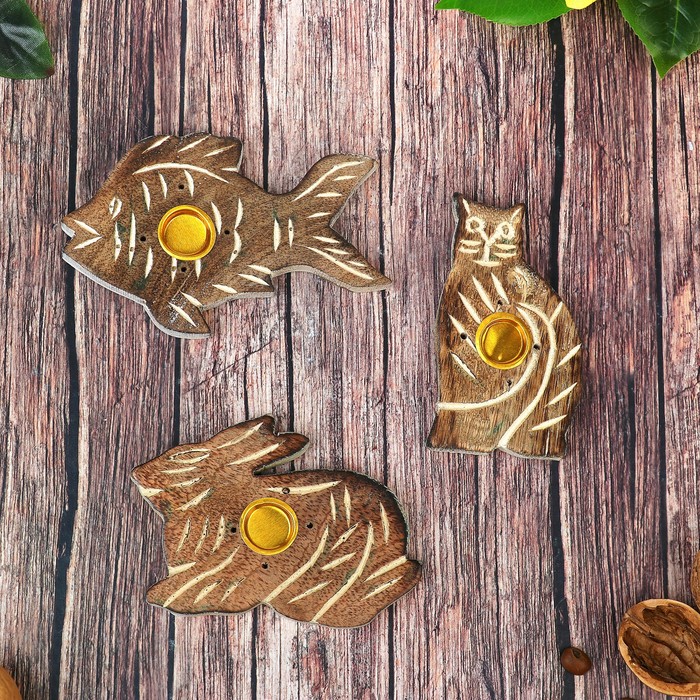 Подставка под благовния "Животные" 10х7х1 см МИКС