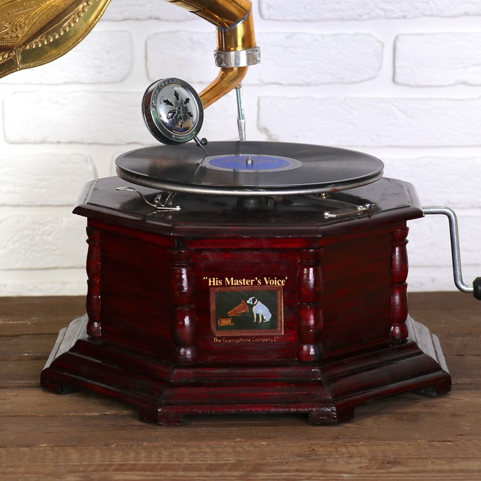 Граммофон труба латунь "Императорский" 38х38х60 см