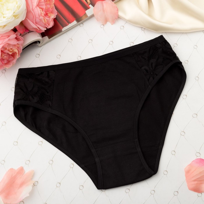 Трусы женские слипы Collorista (кружево по бокам), размер 46-48, цвет чёрный