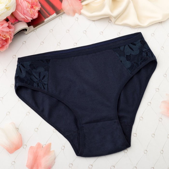 Трусы женские слипы Collorista (кружево по бокам), размер 50-52, цвет тёмно-синий
