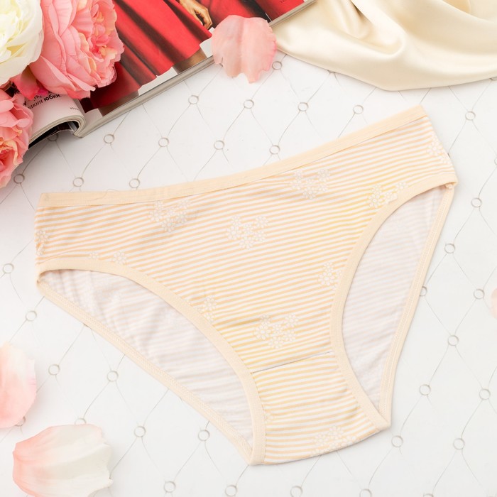 Трусы женские слипы Collorista (полоска), размер 50-52, цвет экрю