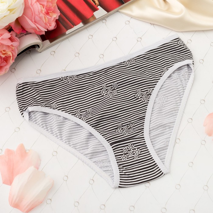 Трусы женские слипы Collorista (полоска), размер 54-56, цвет чёрно-белый