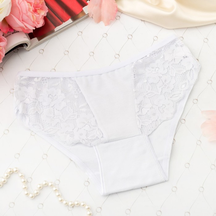Трусы кружевные женские слипы Collorista 6961, цвет белый, р-р 42-44 (XXL)
