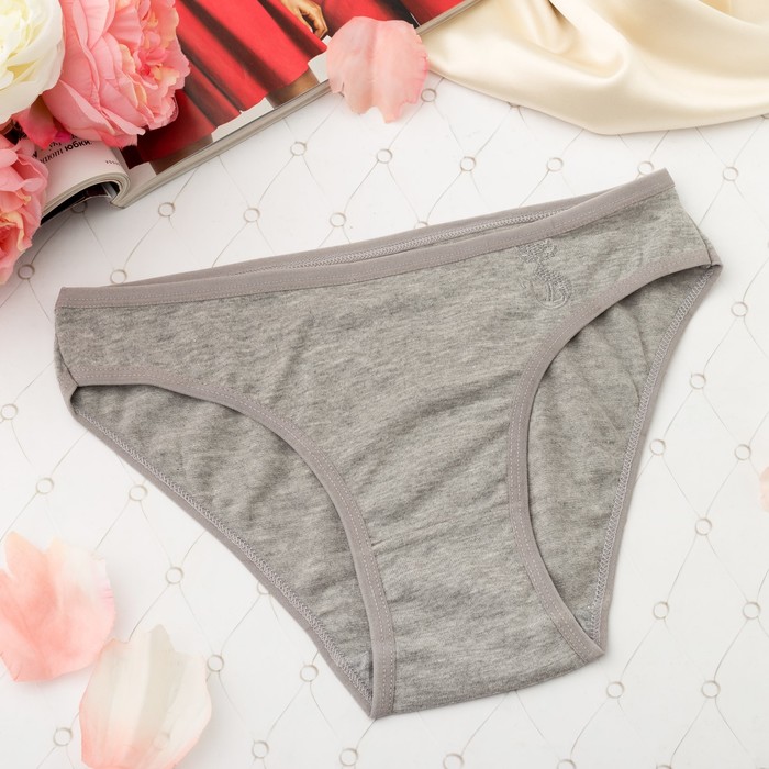 Трусы женские слипы, вышивка кошка, Collorista 3001, цвет серый, р-р 42-44