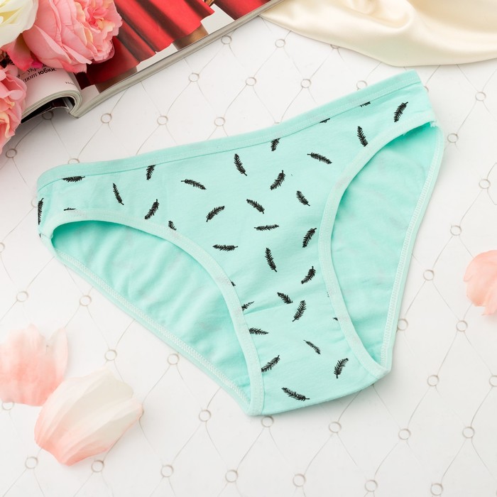 Трусы женские слипы, перья, Collorista 3055, цвет мятный, р-р 44-46