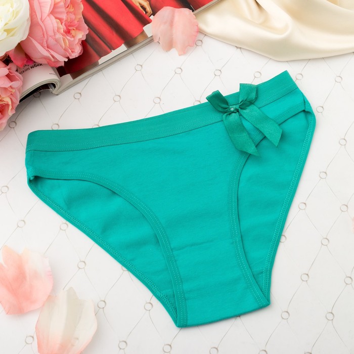 Трусы женские слипы, бантик, Collorista 3063, цвет бирюзовый, р-р 44-46