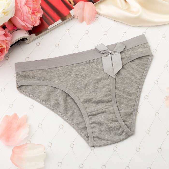 Трусы женские слипы, бантик, Collorista 3063, цвет серый, р-р 44-46