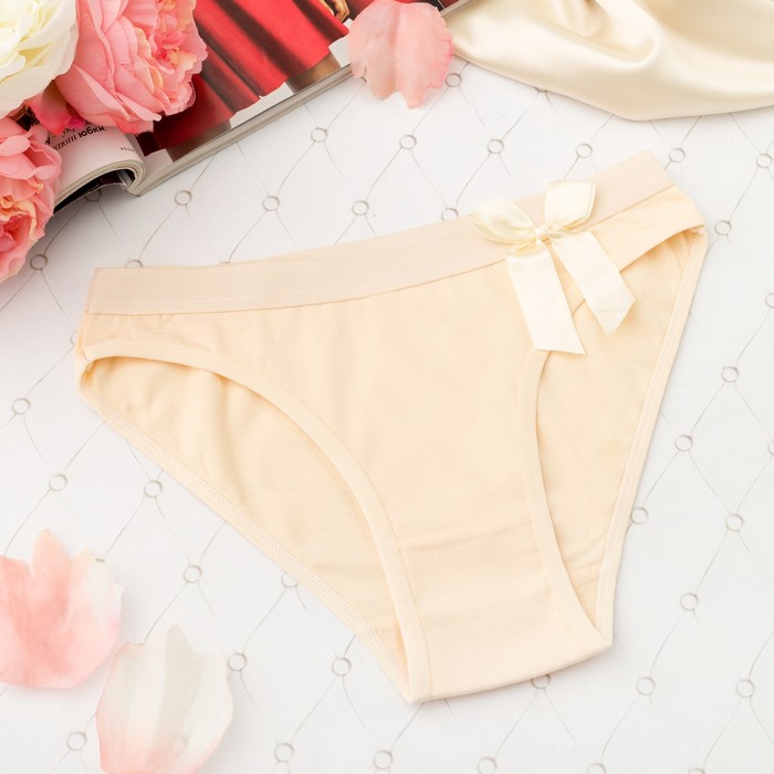 Трусы женские слипы, бантик, Collorista 3063, цвет экрю, р-р 42-44