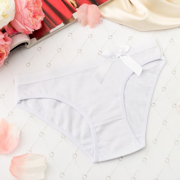 Трусы женские слипы, бантик, Collorista 3063, цвет белый, р-р 42-44