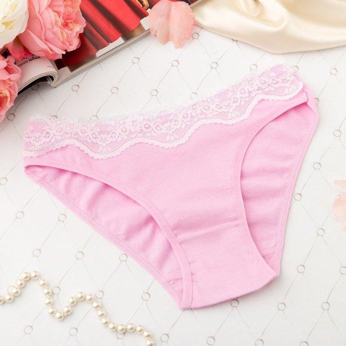 Трусы женские слипы, контрастное кружево, Collorista 3062, цвет розовый, р-р 42-44